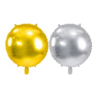 Runder Metallic-Ballon 59 cm - Partydeco