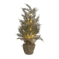 Dekorativer Jute-Weihnachtsbaum mit Licht 55 cm