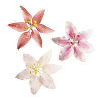 Assortierte fliederfarbene Blumen Dekoration 8 cm - Dekora - 20 Stück.