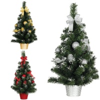 Verschneiter und geschmückter Weihnachtsbaum 60 cm