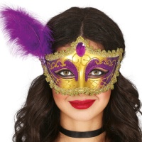 Venezianische Maske gold und lila