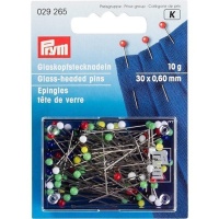 Glaskopfstifte sortierte Farben 30 x 0,6 mm - Prym - 10 gr