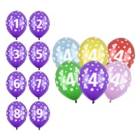 Latex Geburtstagsballons mit Zahlen 30 cm - PartyDeco - 50 Stück