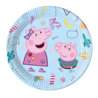 Peppa Pig und George Teller 23 cm - 8 Stück.