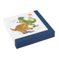 Prähistorische Dinosaurier Servietten 16,5 x 16,5 cm - 20 Stk.