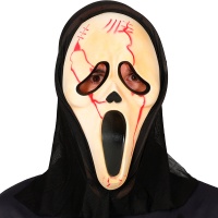 Bloody Scream Killer Maske mit Kapuze