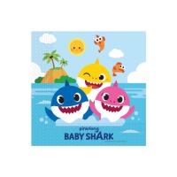 Baby Shark Familie Servietten 16,5 x 16,5 cm - 20 Stück.