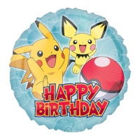 Pokemon Pikachu und Pichu Happy Birthday Ballon 43 cm - Anagramm