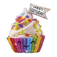 Happy Birthday Cupcake Ballon 58 x 71 cm - Grabo