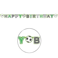 Fußball Happy Birthday Girlande - 2,02 m