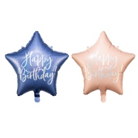 Happy Birthaday schillernde Stern Ballon 40 cm - Partydeco