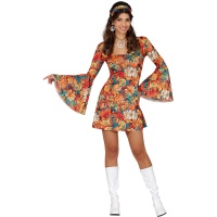 70er Jahre Hippie-Blumenkostüm für Frauen