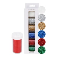 Glitter Glitter Powder Set 18 gr - 6 Stk.