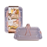 Rechteckige transportable goldene rosa Form 34,7 x 24,5 x 5,5 cm - Decora