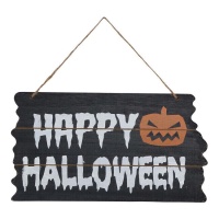 Happy Halloween Poster mit Kürbis 34 x 19 cm