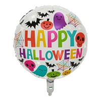 Leuchtend bunte Happy Halloween Ballon 45 cm - Party Liebe