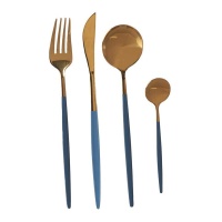 Vintage-Besteck-Set Gold und Grau - 8 Stück