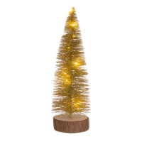 Weihnachtsbaum mit Holzsockel und 30 cm langen Lichtern