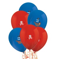 Schatzinsel-Piraten-Latexballons 28cm - Procos - 6 Stk.