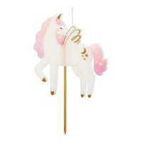 Einhorn Kerze mit rosa Flügeln 9 cm - 1 Stück