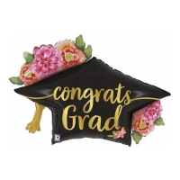 Congrats Grad Blume Biretta Globus 80 x 55 cm - Grabo