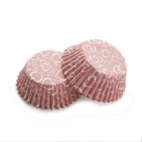 Pinke Herzen Cupcake-Kapseln - 48 Stk.