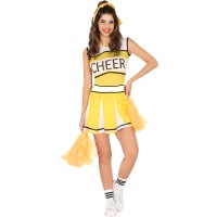 Gelbes Cheerleader Kostüm für Frauen