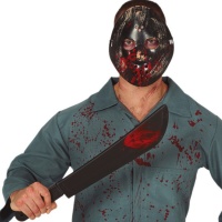 54 cm schwarze Meuchelmördermaske und Machete