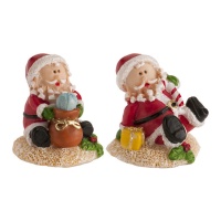 Figuren für Weihnachtsmann sitzend 3 bis 3,5 cm - Dekora - 50 Stück