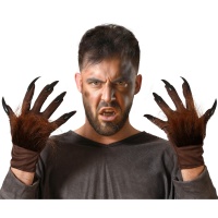 Werwolf Handschuhe mit Nägeln und Haaren