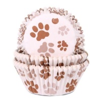 Cupcake-Kapseln mit braunem Hundedruck - House of Marie - 50 Stück