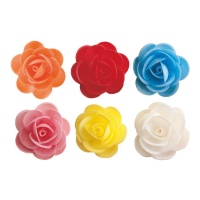 Assortierte Rosenblütenwaffeln 4,5 cm - Dekora - 50 Stk.