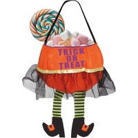 Trick Or Treat Hexe Kürbis Filzkorb 20 cm