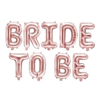 Bride to Be rosa-goldener Buchstabenballon 340 x 35 cm - PartyDeco