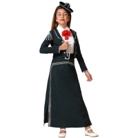 Elegantes schwarzes Mariachi Kostüm für Mädchen