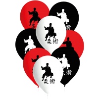 Karate Latex-Ballons - 8 Stk.