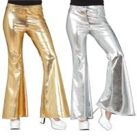 Metallic-Glockenbundhose für Damen