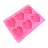 Silikonform Diamond Hearts 22 x 17 cm - Happy Sprinkles