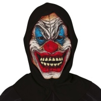 Unheimliche Latex Clown Maske mit Kapuze