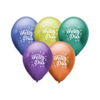 Latex-Ballons 30 cm - Clown-Ballons - 25 Stück - Happy Happy Day Ballons in sortierten Farben