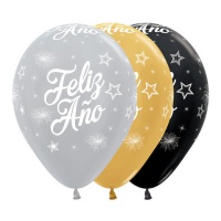 Happy New Year Latex-Ballons 30 cm - Sempertex - 12 Stk.