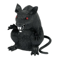 Sitzende schwarze Ratte 15 cm