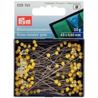 Gelbe Glaskopfstifte 43 x 0,6 mm - Prym - 20 gr