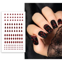 Nailsticker rote Perlen - 96 Stk.