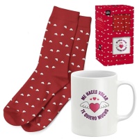 Valentinstag Tasse und Socken Geschenkset