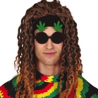 Schwarze Brille mit Marihuana-Blättern