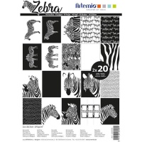 Scrapbooking Papier Kit mit Zebras - Artemio - 40 Blätter