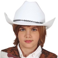 Weißer Cowboyhut für Kinder - 54 cm