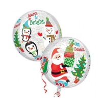 Weihnachtsmann transparent orbz Ballon 38 x 40 cm - Anagramm