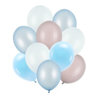 Latex Luftballons 27 bis 30 cm blau - 10 Stück.